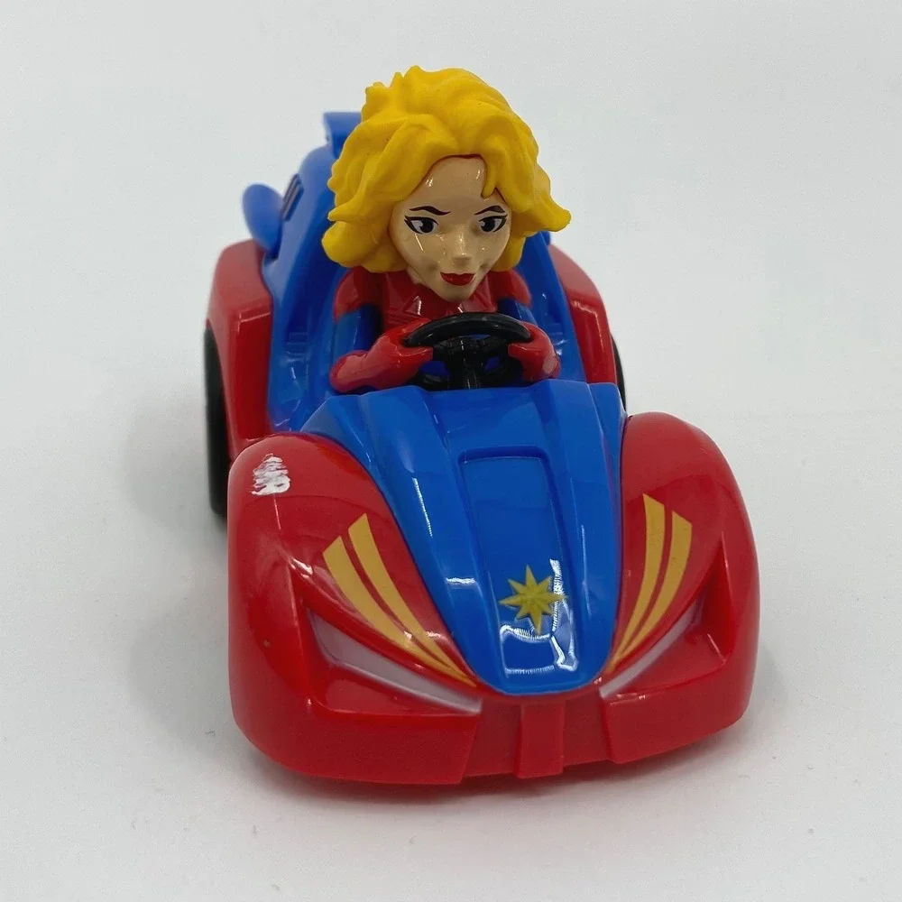 Marvel Captain Marvel Carol Danvers Toy Race Car Red Blue 2019 - Pull‎ Back